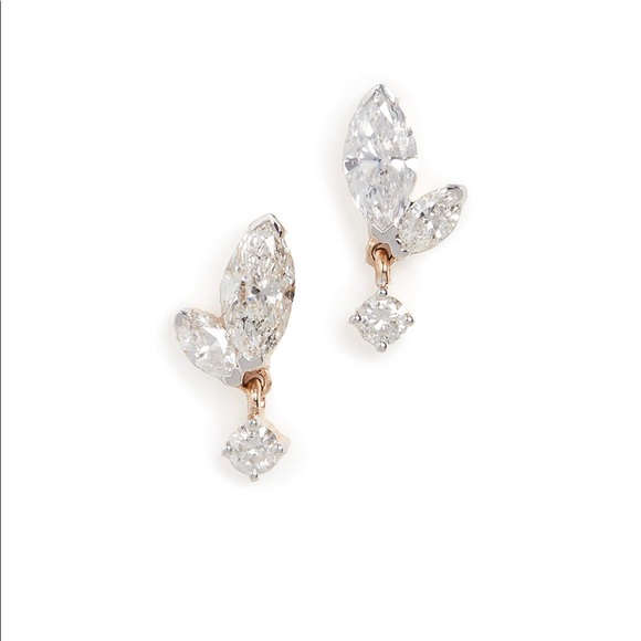 Adina Reyter 14K real diamond stud earrings - Picture 1 of 6